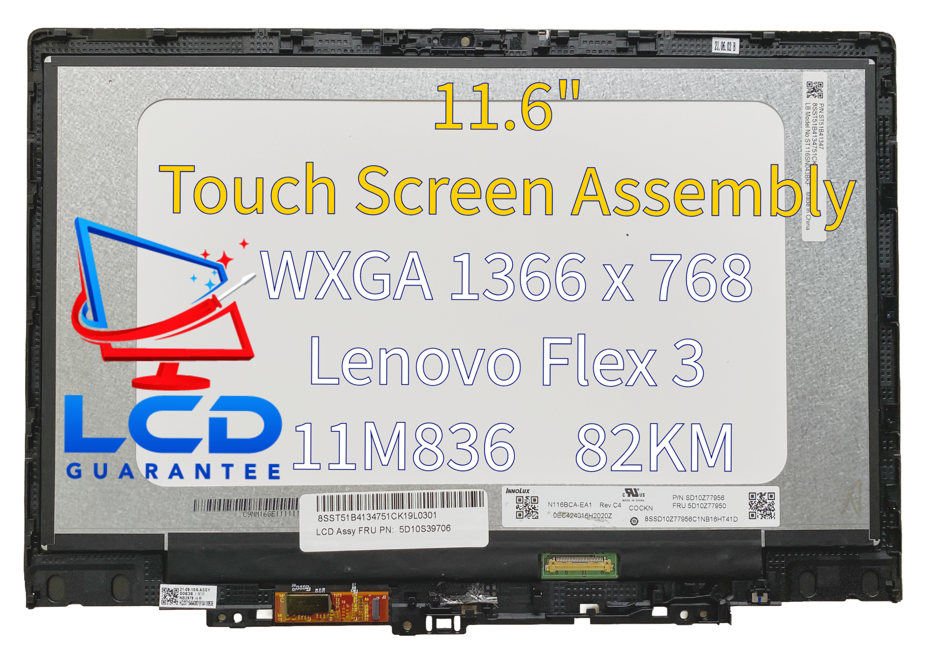 Lenovo 82KM0004US 11.6" HD 60Hz Touch Digitizer IPS laptop screen