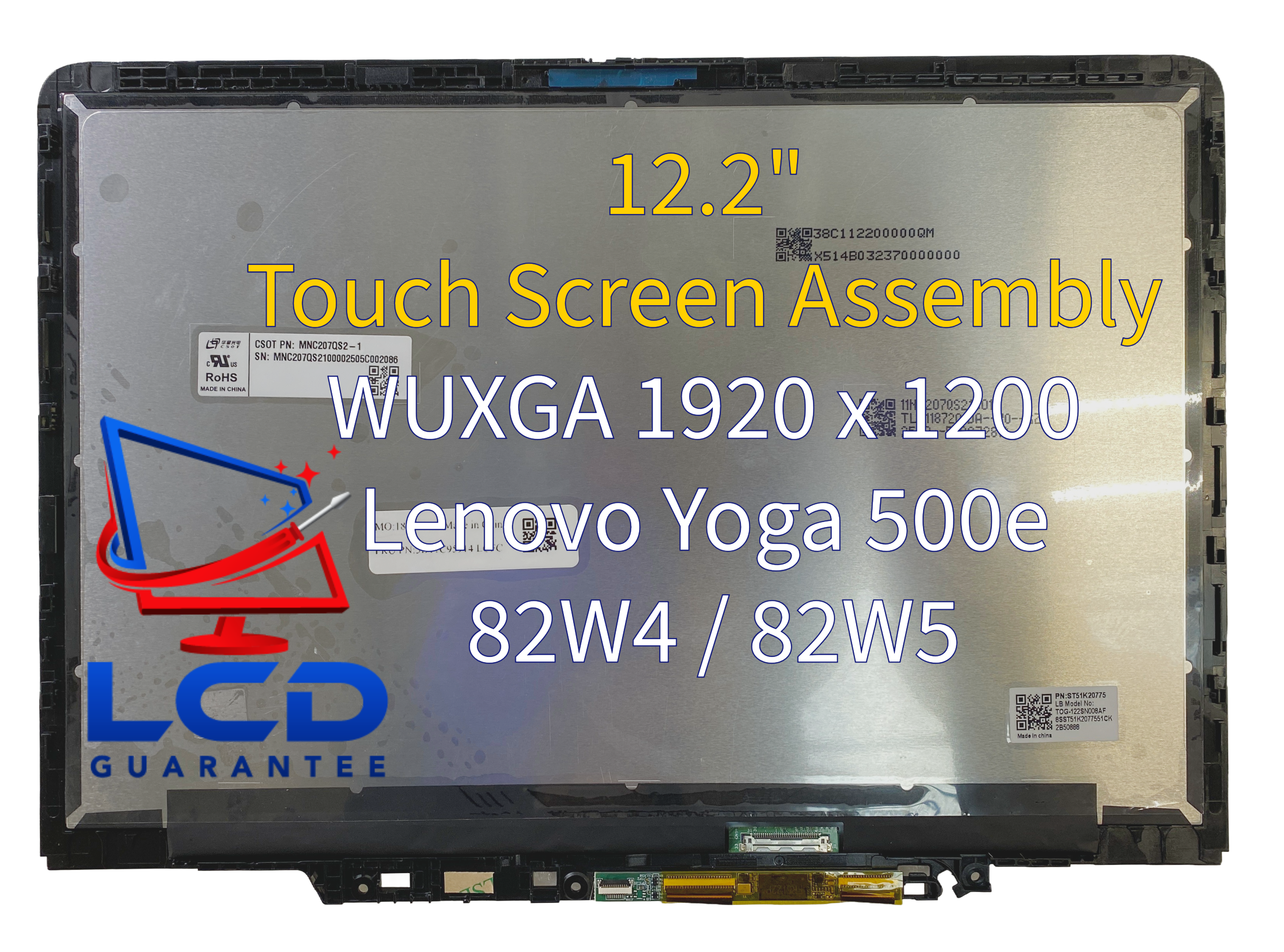 Lenovo Lenovo 500e Yoga Chromebook Gen 4 82W5 Series 12.2" WUXGA 60Hz Touch Digitizer LCD laptop screen