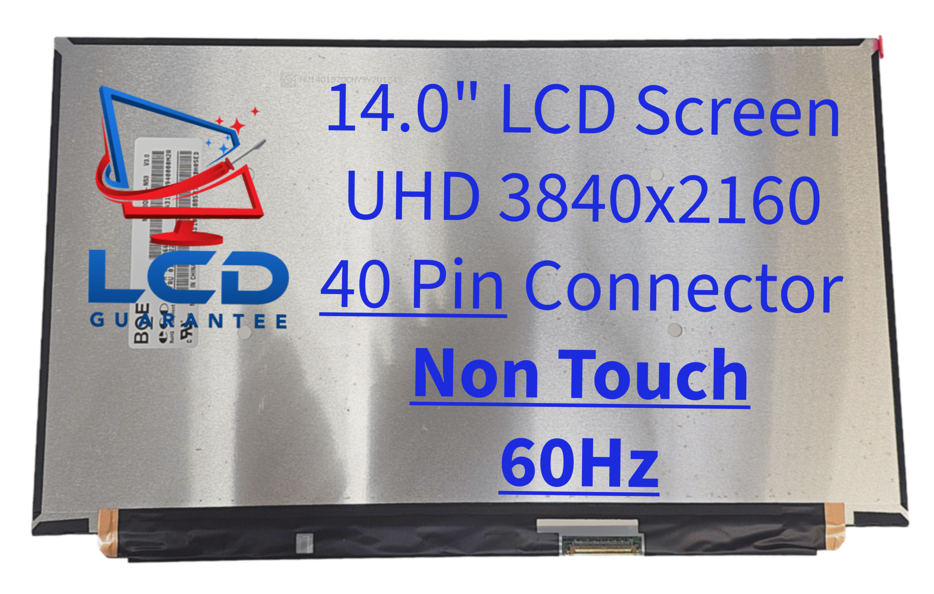 Lenovo 20QD000SUS 14" UHD 60Hz Non Touch LCD 1 inch, 40 pins Connector laptop screen