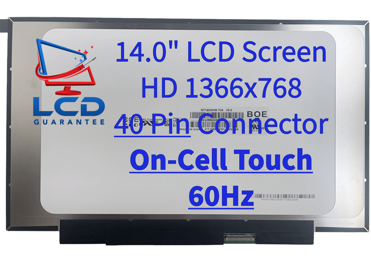 IVO R140NWR8 R2 14" HD 60Hz On-Cell Touch LCD SVA 40-pin eDP laptop screen