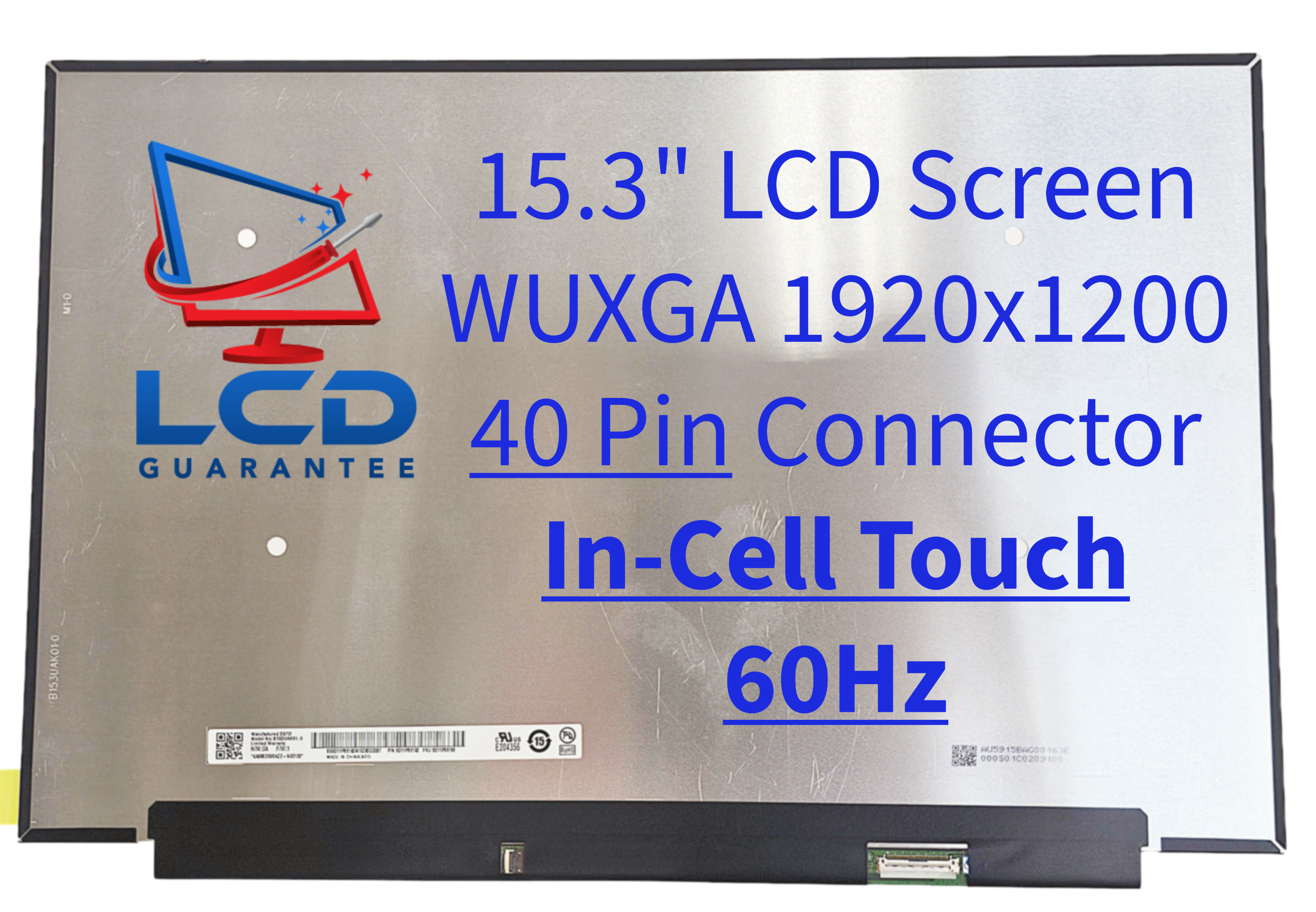 Lenovo 83N30010US 15.3" WUXGA 60Hz Touch In-Cell LCD Laptop 1 inch, 40 pins Connector laptop screen