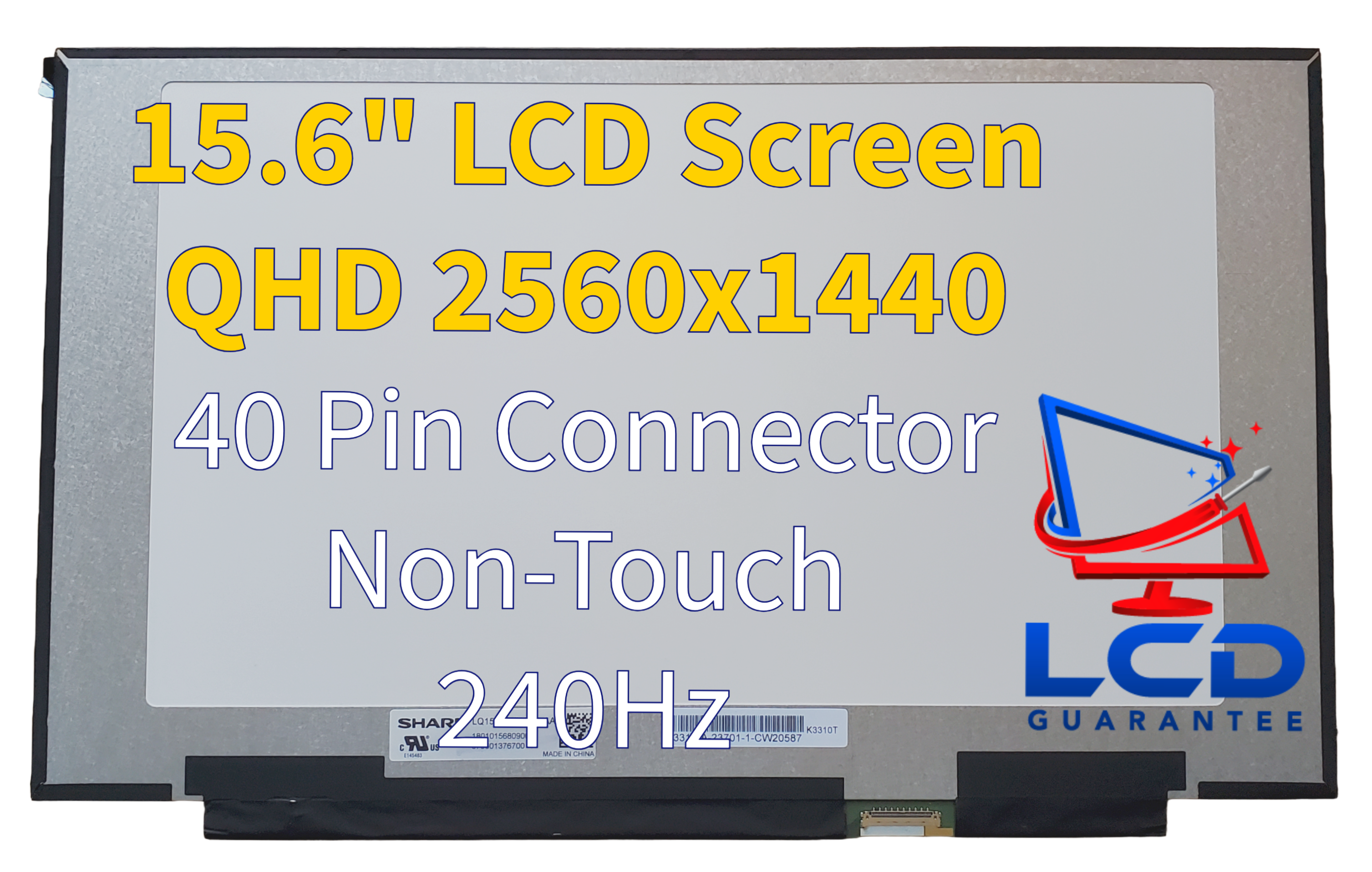Sharp LQ156T1JW03 QHD 240Hz LCD Laptop Screen 15.6" Non Touch 40 Pin Panel main product image