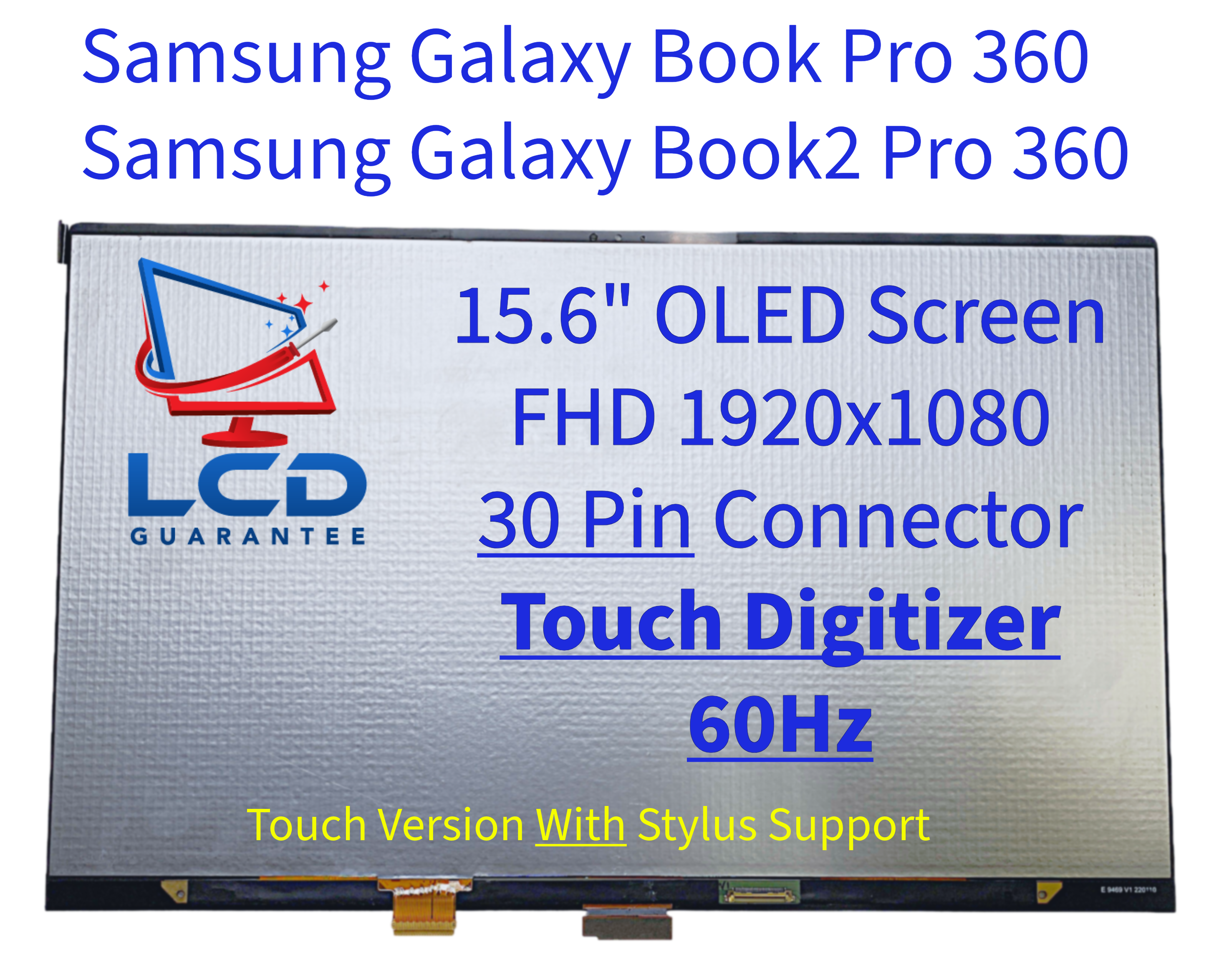 Samsung Galaxy Book Pro 360 NP950QED NP950QDB 15.6" 60Hz FHD Touch OLED Screen