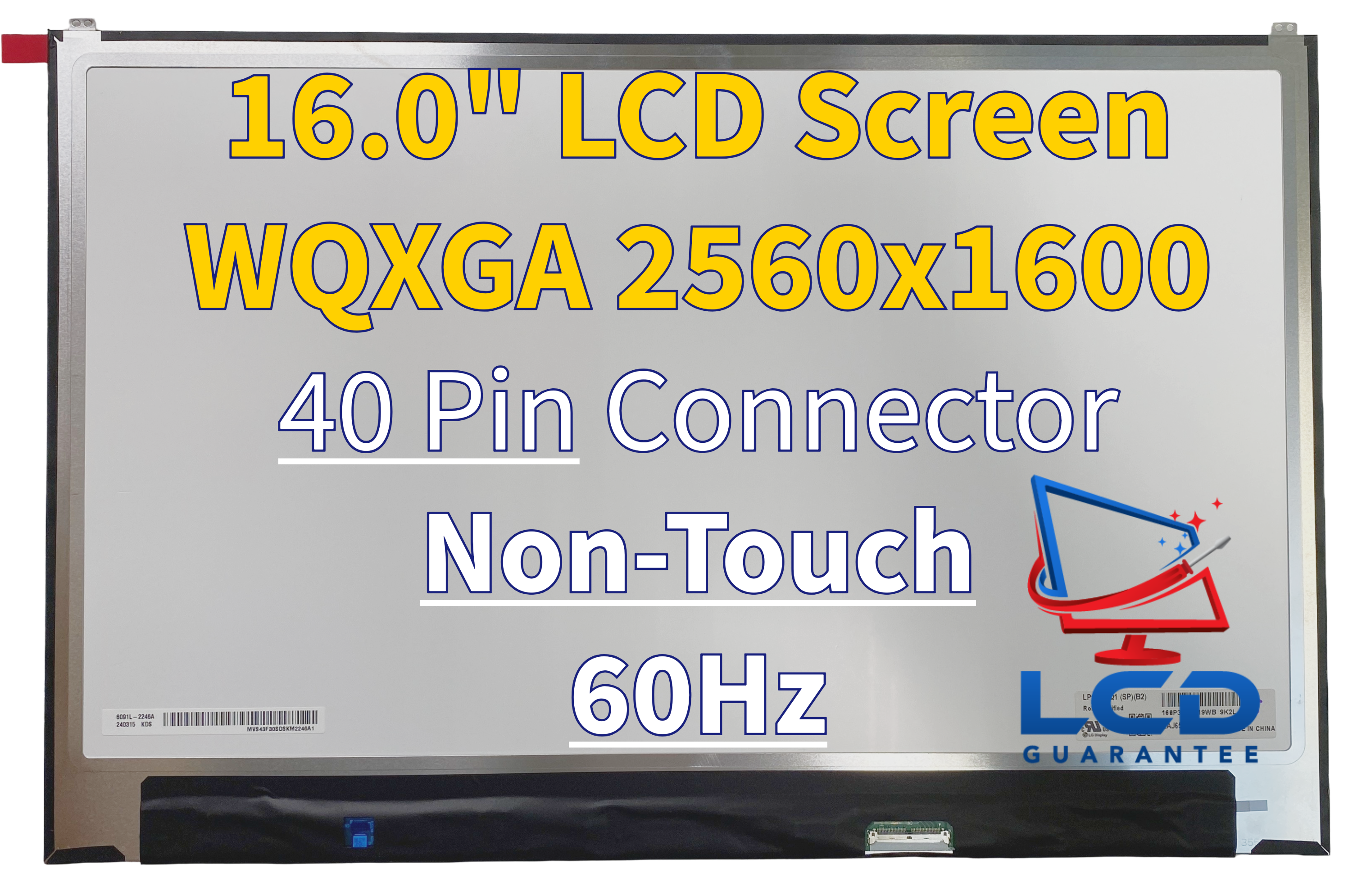 LP160WQ1-SPA1 LP160WQ1 SPA1 LP160WQ1(SP)(A1) QHD 40 PIN IPS LCD Screen Display main image