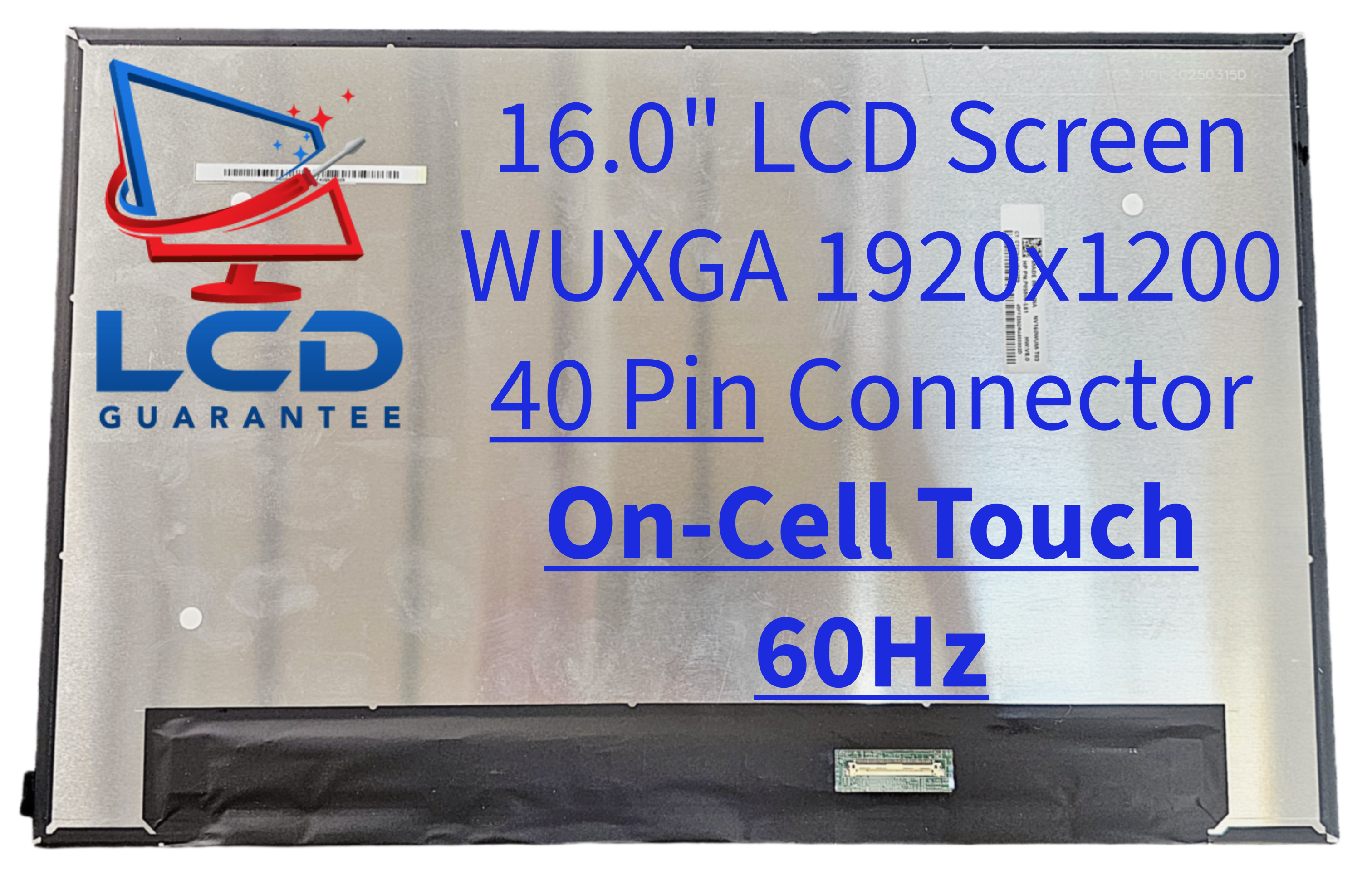 BOE NV160WUM-T03 V8.0 16" WUXGA 60Hz On-Cell Touch LCD UWVA 1 inch, 40 pins Connector laptop screen