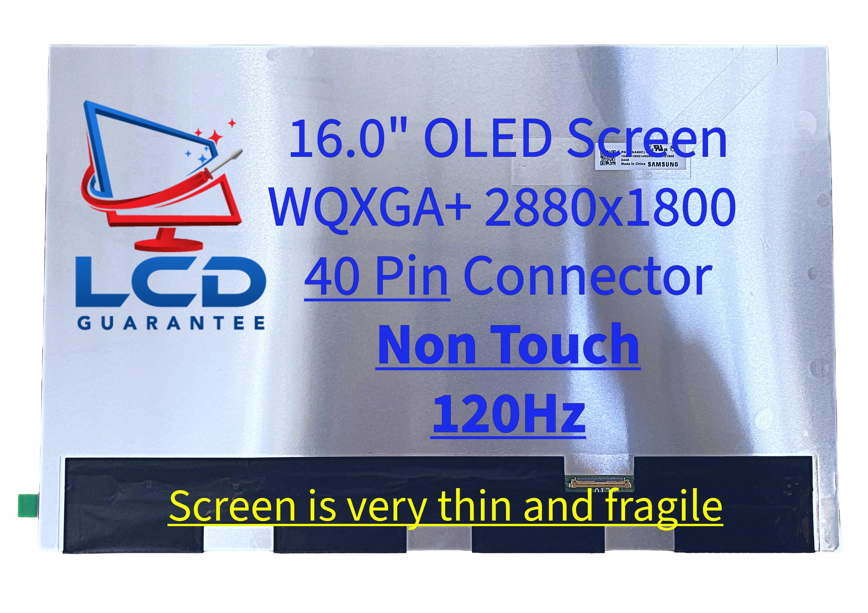 Samsung SDC41AF 16" WQXGA+ 120Hz Non Touch OLED eDP, 40 pins Connector laptop screen