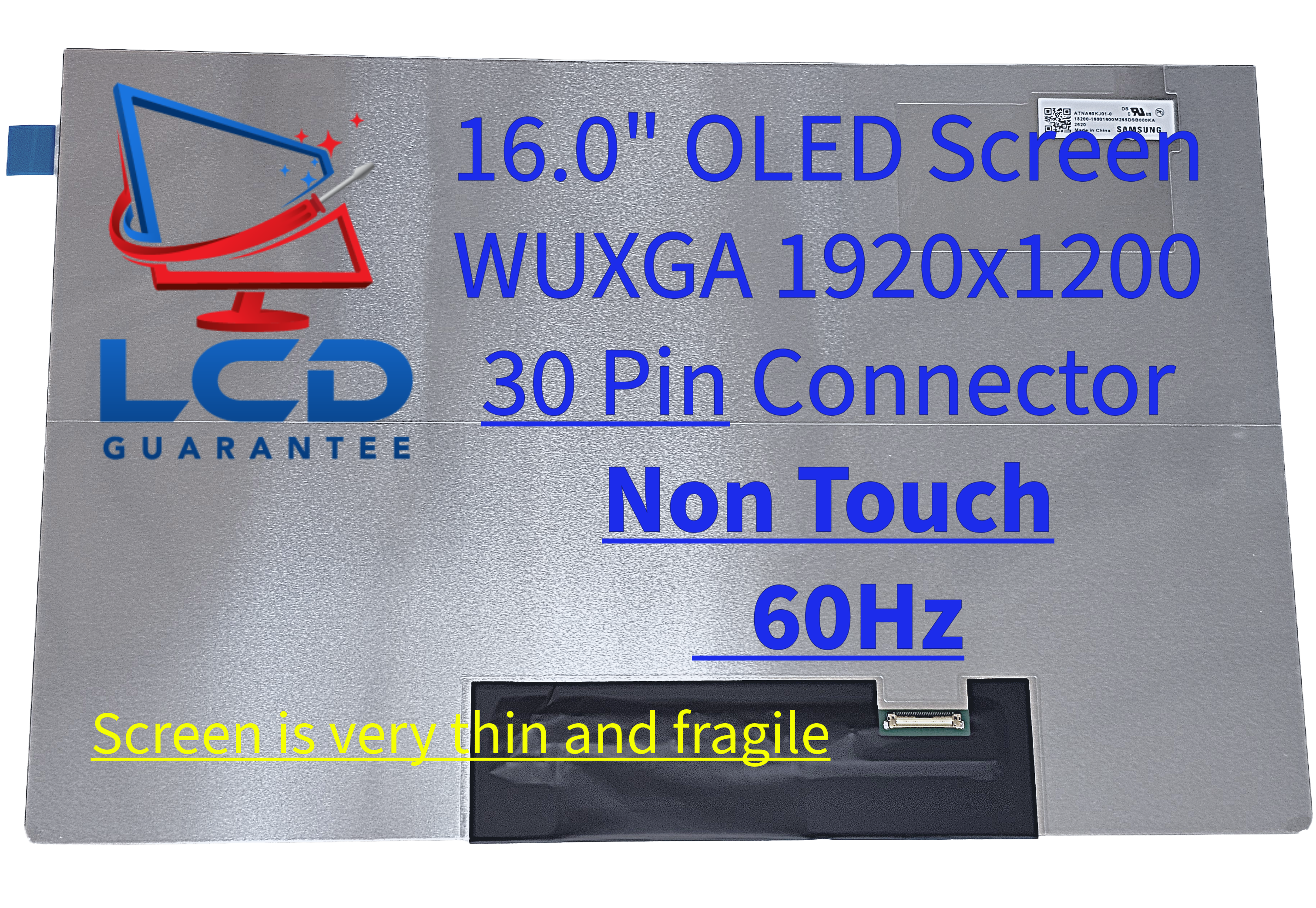 Samsung SDC4211 16" WUXGA 60Hz Non Touch OLED Laptop .75 inch, 30 pins Connector laptop screen