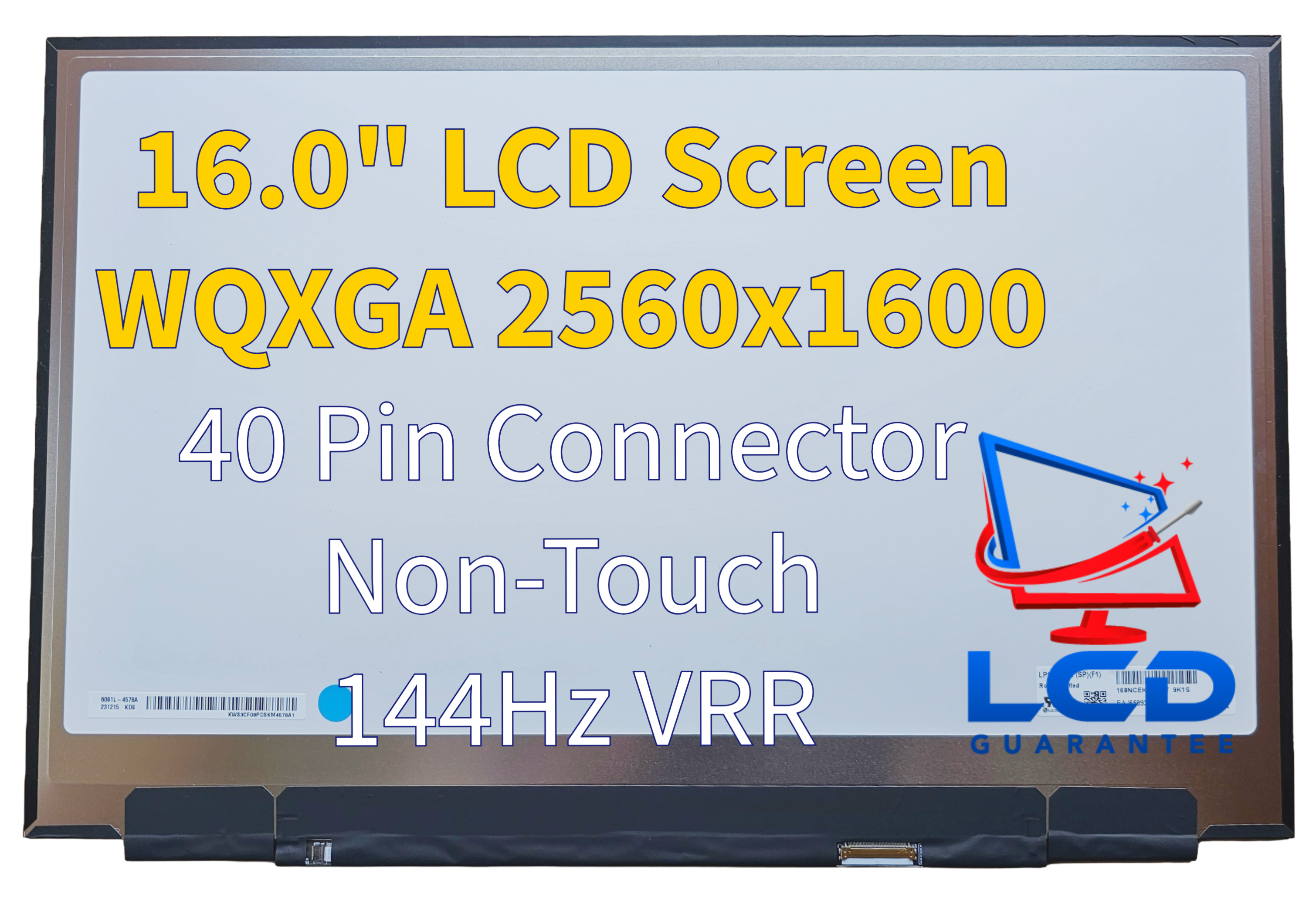 LG LP160WQ2-SPF1 144Hz 16" Non-Touch WQXGA LCD Screen Panel main product image