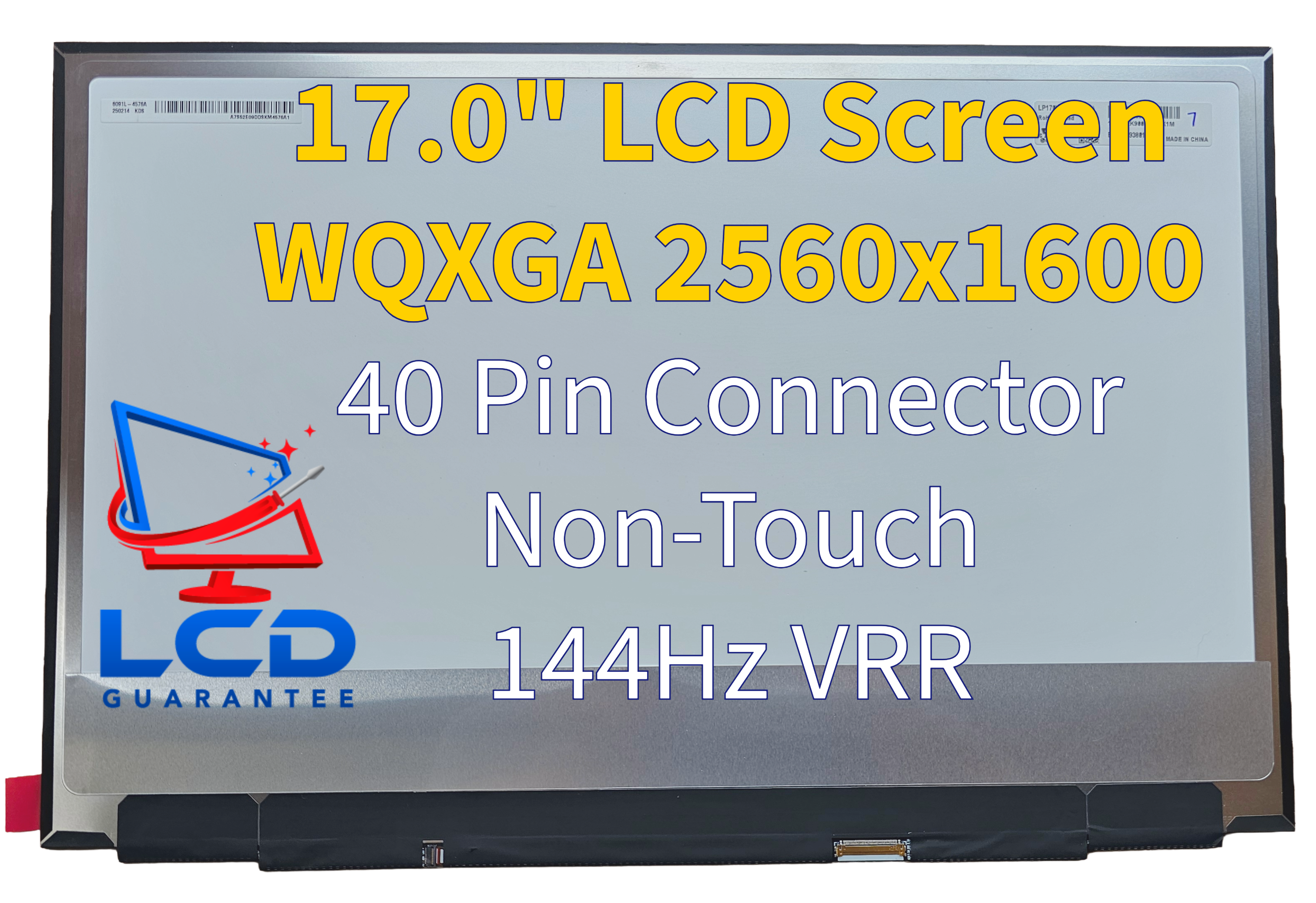 LG LP170WQ2-SPD1 144Hz 17" Non-Touch IPS WQXGA Replacement LCD Screen Panel main product image