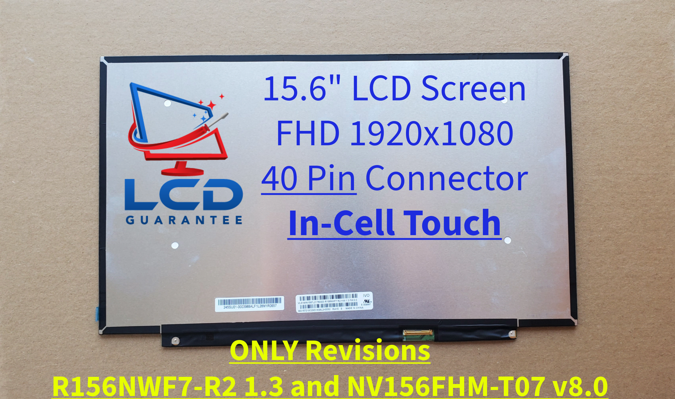 Lenovo P/N 5D11B38235 IVO R156NWF7 R2 FHD 15.6" Touch Screen 40 Pin