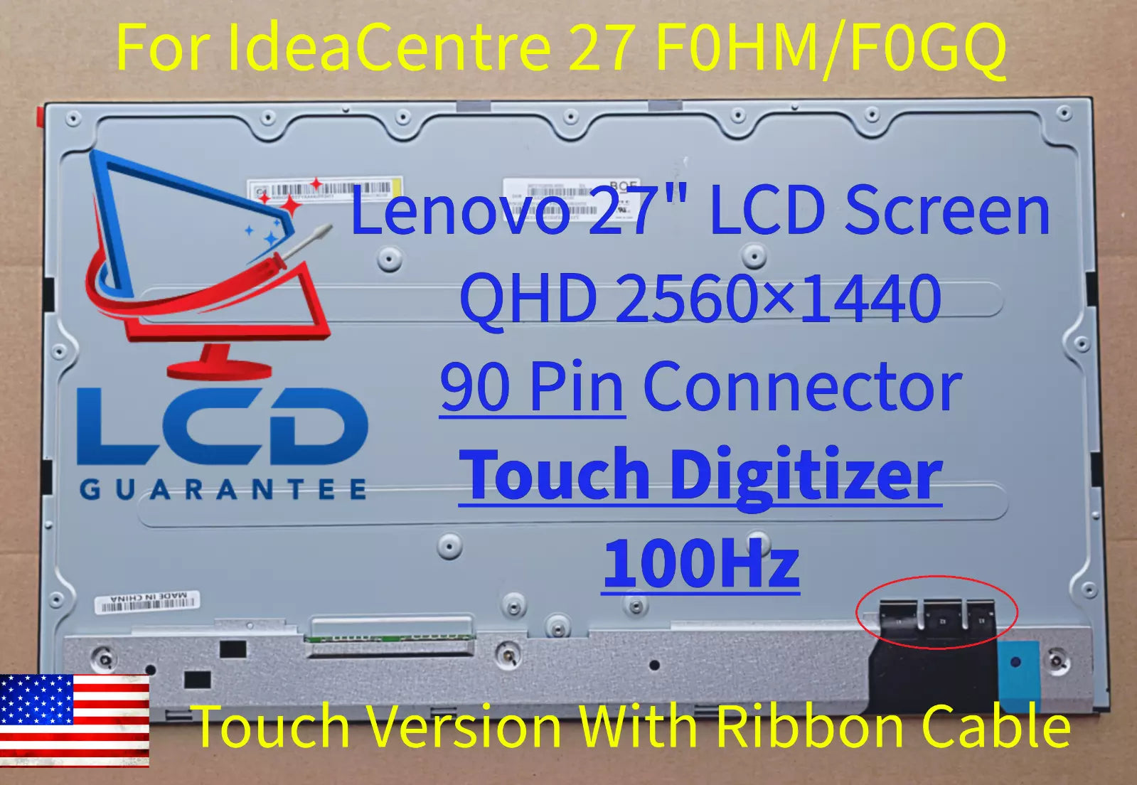 Lenovo Ideacentre F0GQ0001US 27" QHD Touch Digitizer LCD Screen Replacement