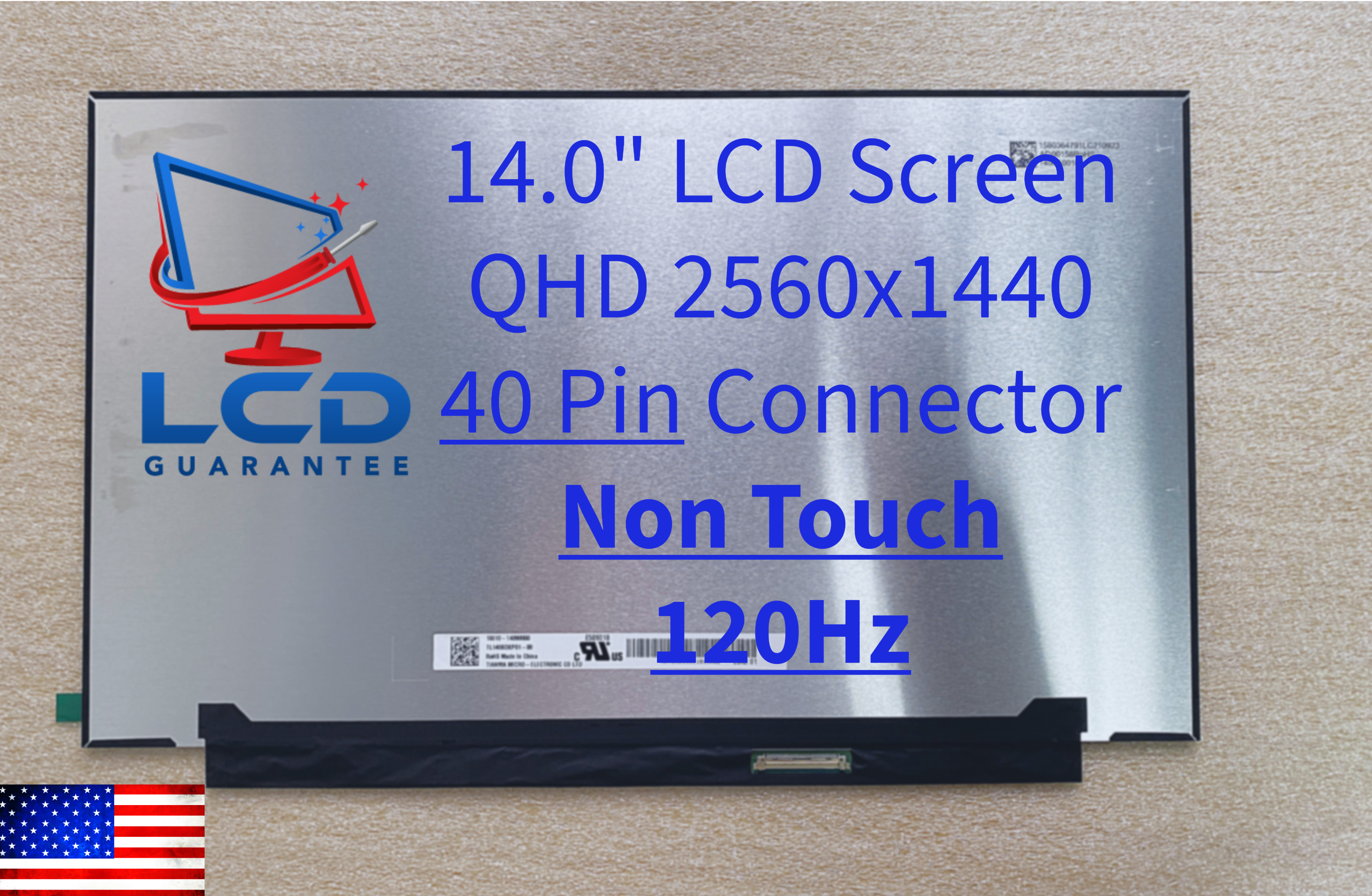 Asus GA401QH-DS71-CA 14" QHD 120Hz Non Touch LCD IPS eDP (4 Lanes), eDP1.3, 40 pins Connector laptop screen