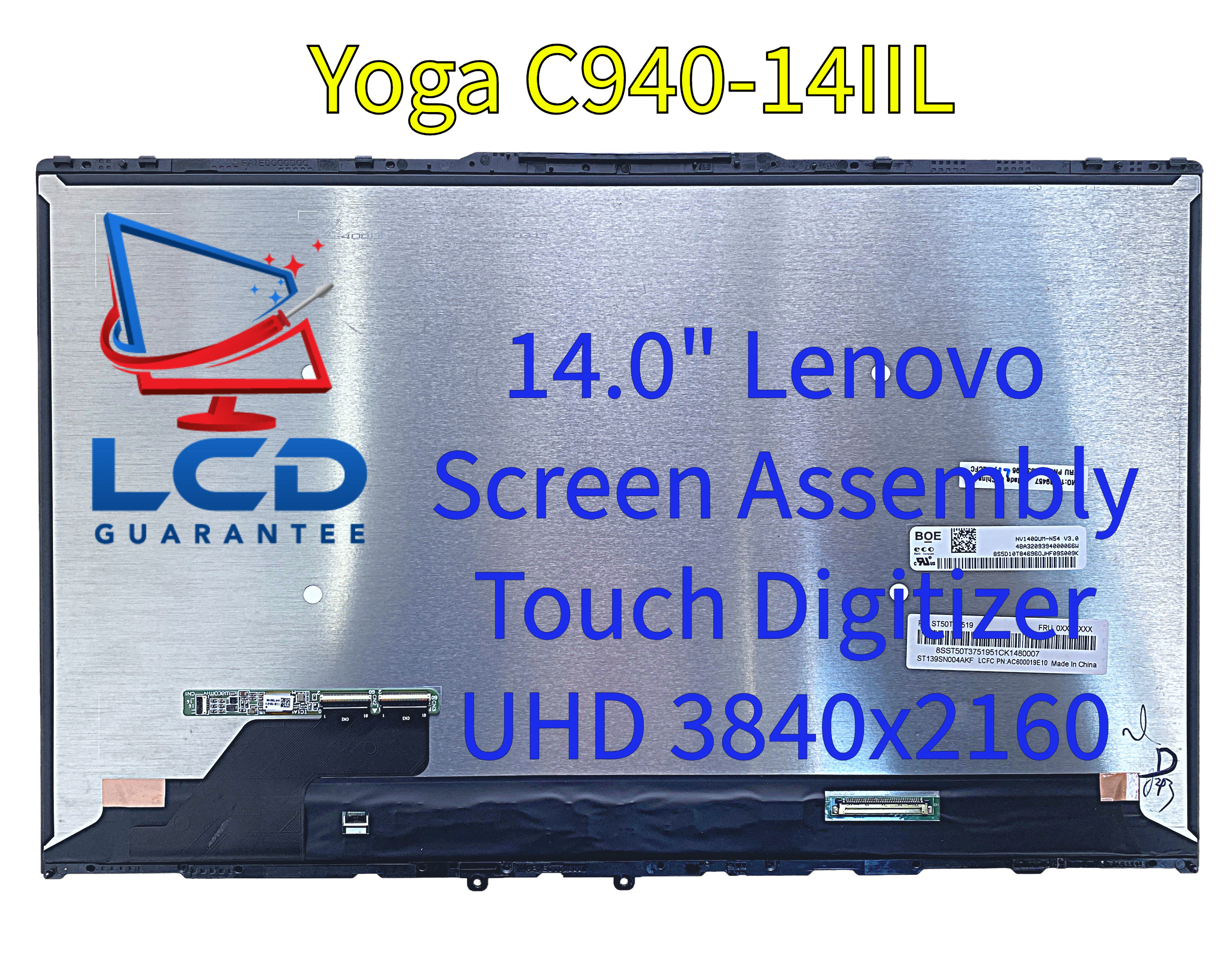 Lenovo 81Q9003QUS 14" UHD 60Hz Touch Digitizer LCD IPS eDP, 40 pins Connector laptop screen