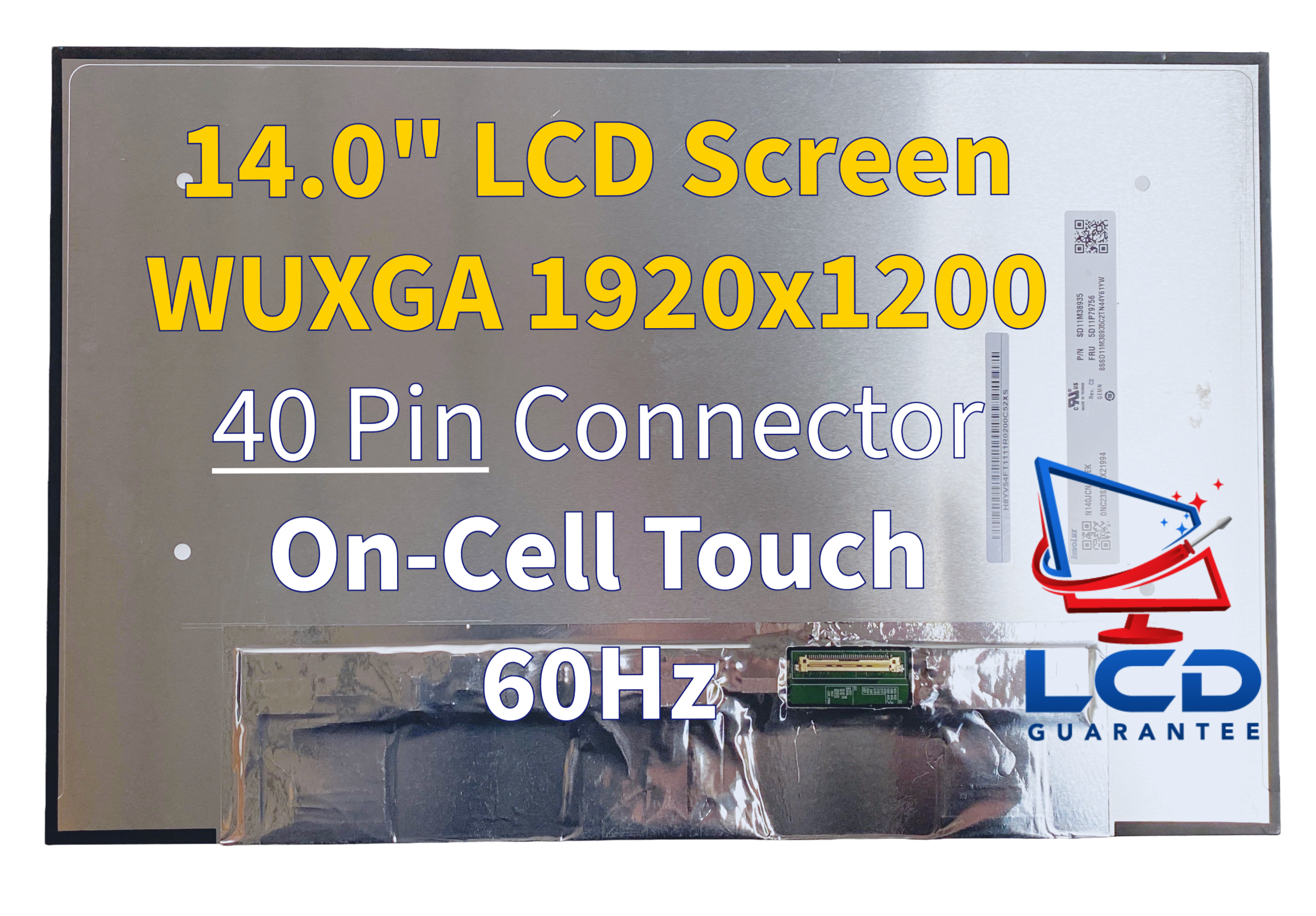 Lenovo 21QX00LBUS 14" WUXGA 60Hz Touch In-Cell LCD 1 inch, 40 pins Connector laptop screen