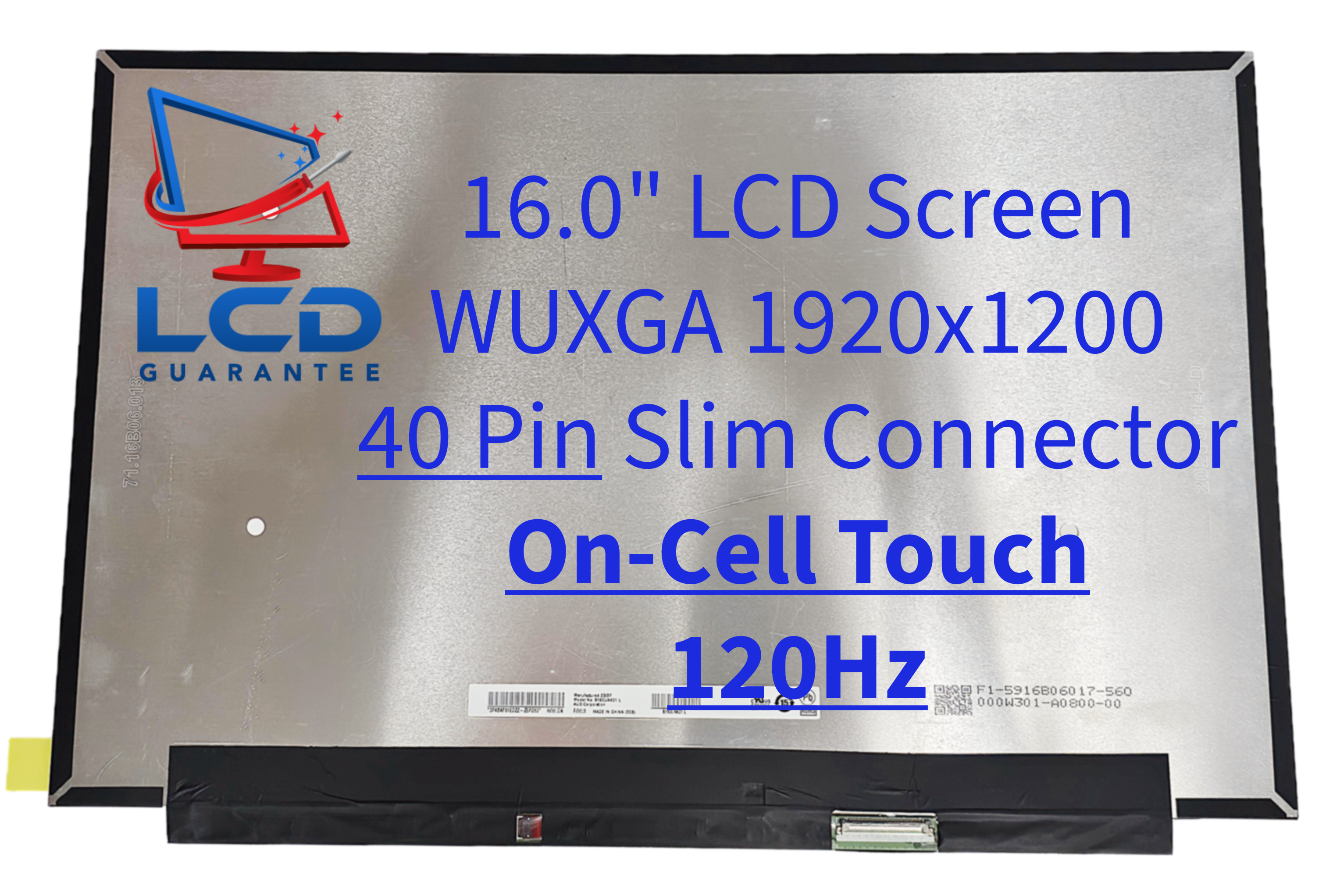 CSOT MNG007QB2-3 V03 16" WUXGA 120Hz On-Cell Touch LCD 40 pin slim Connector laptop screen