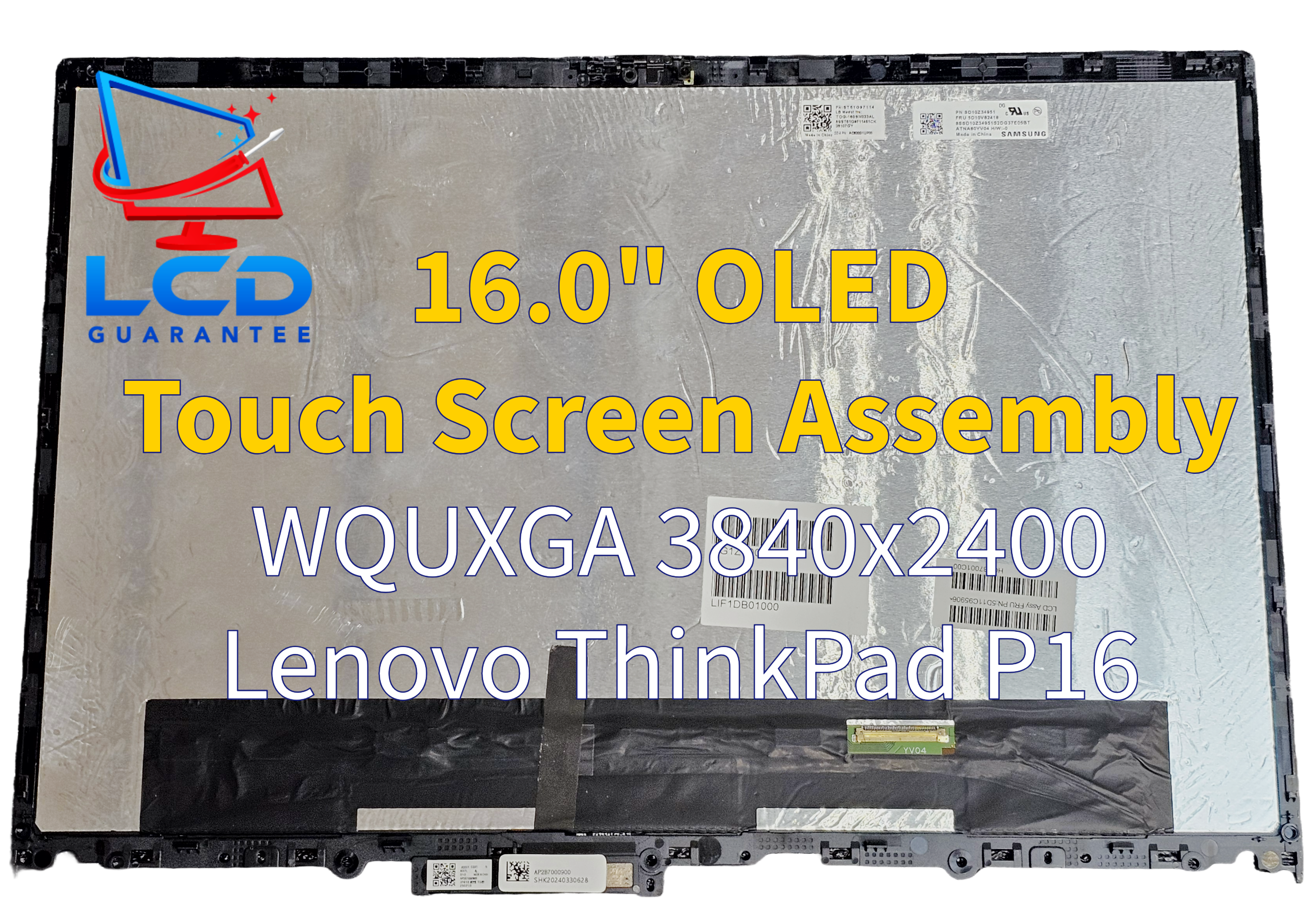 Lenovo 21FA002UUS 16" WQUXGA 60Hz Touch Digitizer OLED 1 inch, 40 pins Connector laptop screen
