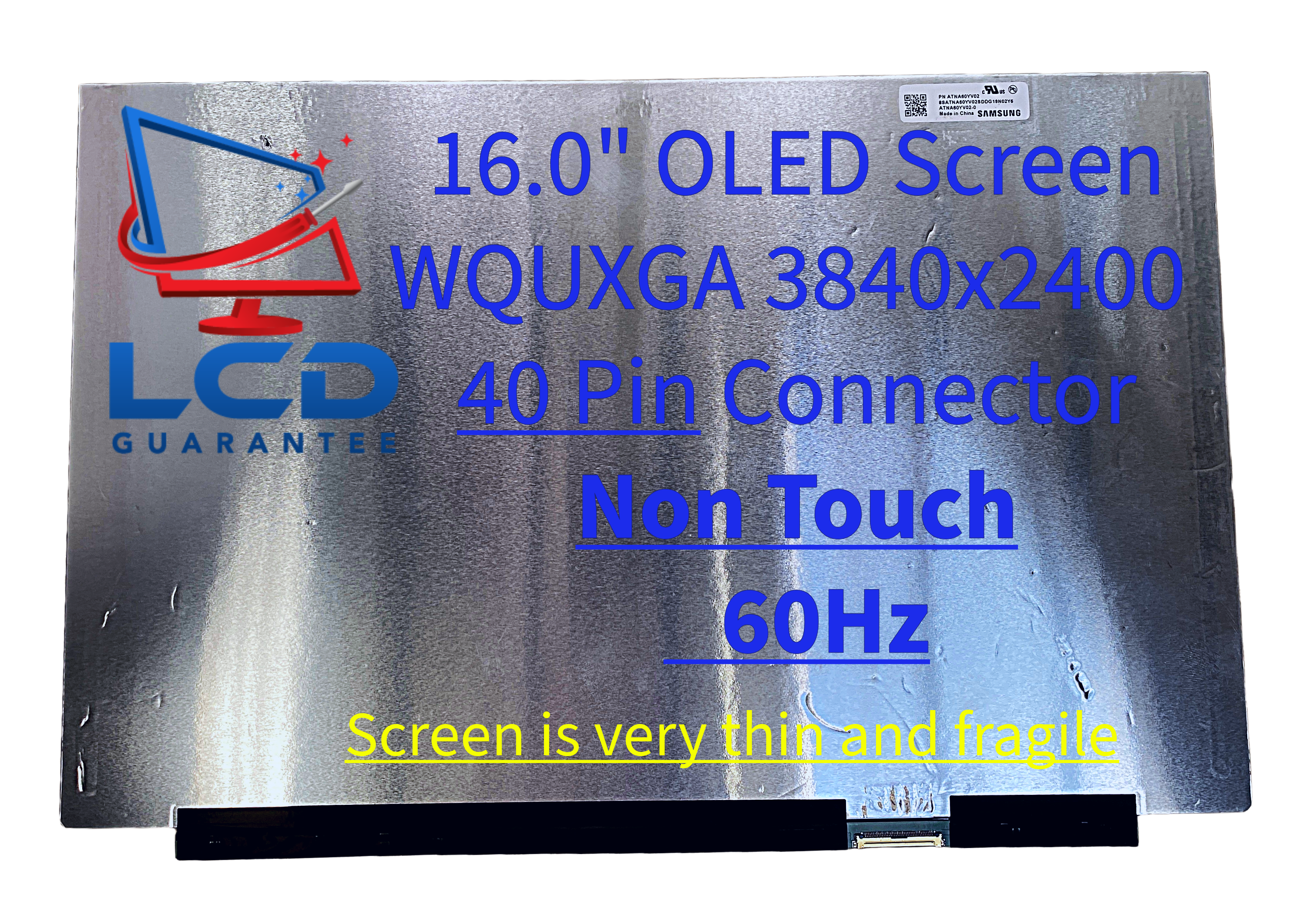 Asus W7600Z3A-XB96 16" WQUXGA 60Hz Non Touch OLED eDP, 40 pins Connector laptop screen