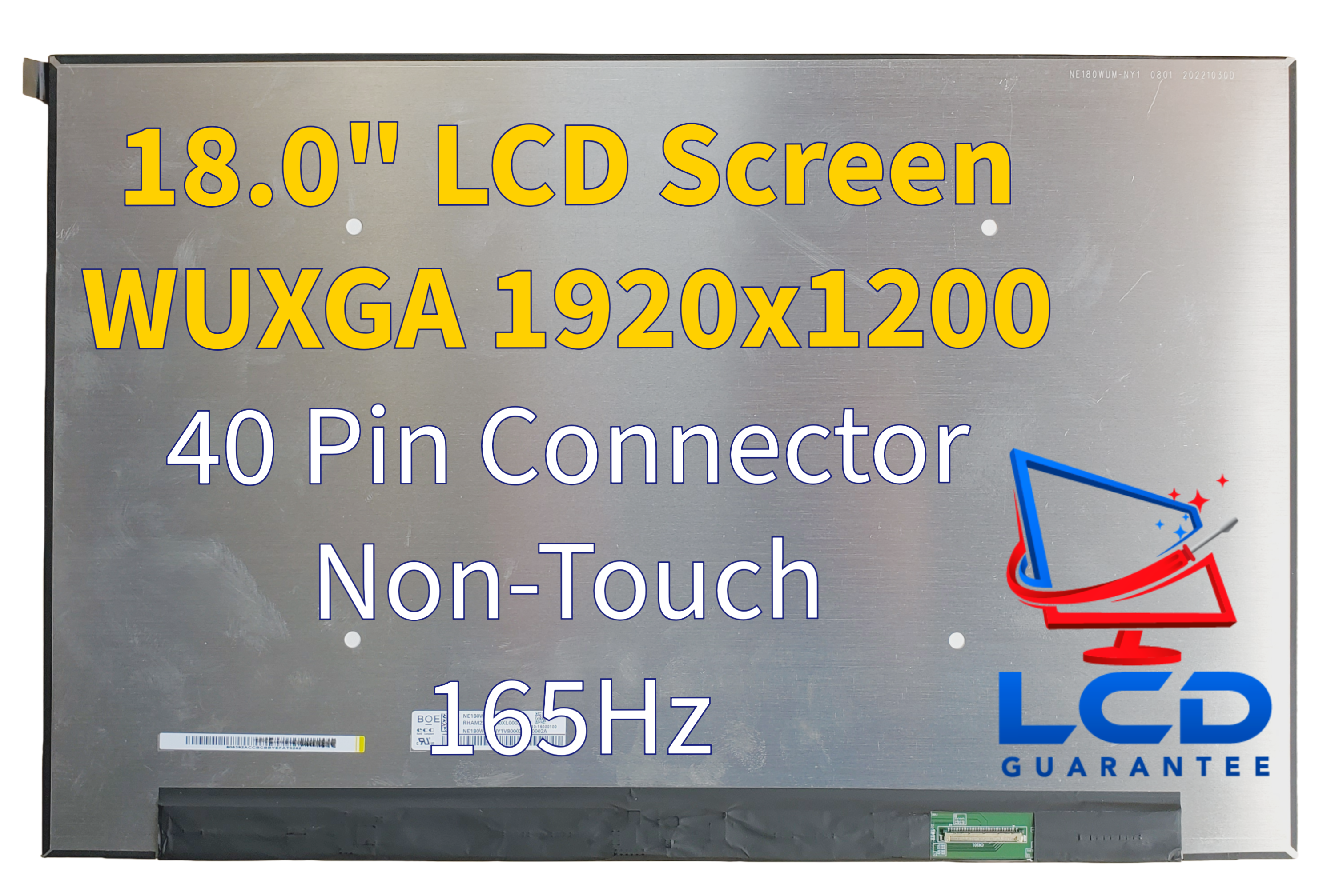 NE180WUM-NY1 BOE 18" Non-Touch Replacement LCD Laptop Screen main product image
