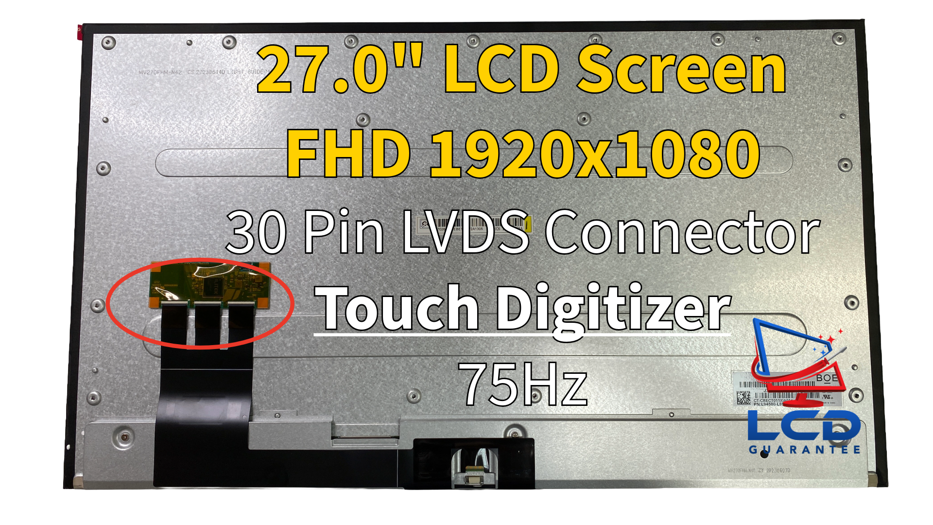 HP 27-cr0000t 27" FHD 75Hz Touch Digitizer LCD AIO eDP, 30 pins Connector all-in-one screen