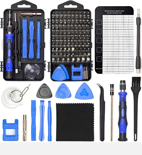 Magnetic Precision Screwdriver Set 124-Piece Electronics Tool Kit with 101 Bits